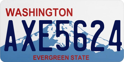 WA license plate AXE5624