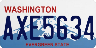 WA license plate AXE5634