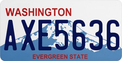 WA license plate AXE5636