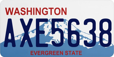 WA license plate AXE5638