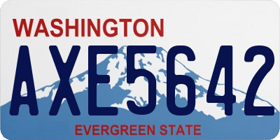 WA license plate AXE5642