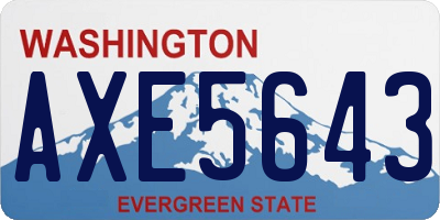 WA license plate AXE5643