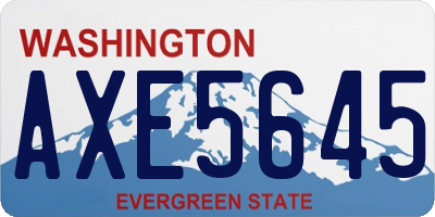 WA license plate AXE5645