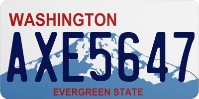 WA license plate AXE5647