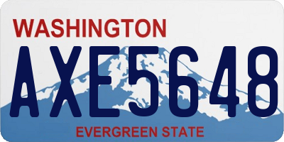 WA license plate AXE5648