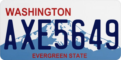 WA license plate AXE5649