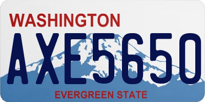 WA license plate AXE5650
