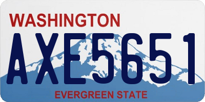WA license plate AXE5651