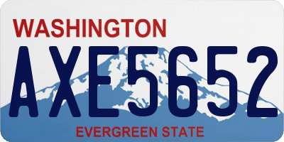 WA license plate AXE5652