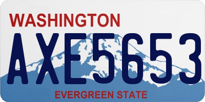 WA license plate AXE5653