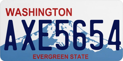 WA license plate AXE5654