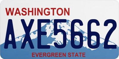 WA license plate AXE5662