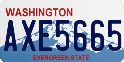 WA license plate AXE5665