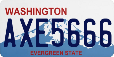 WA license plate AXE5666