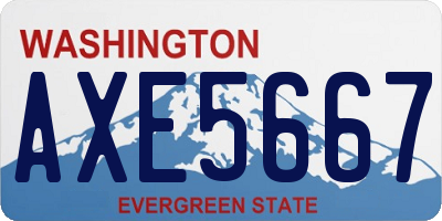 WA license plate AXE5667