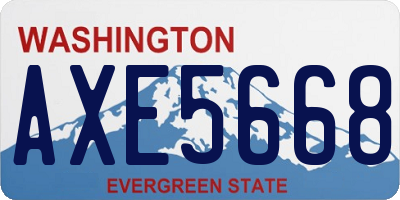WA license plate AXE5668