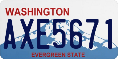 WA license plate AXE5671