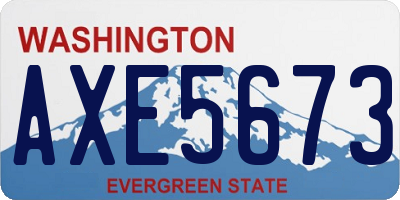 WA license plate AXE5673