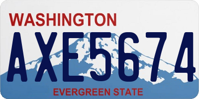 WA license plate AXE5674