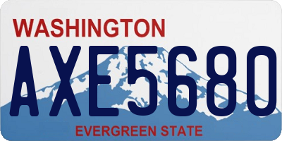 WA license plate AXE5680