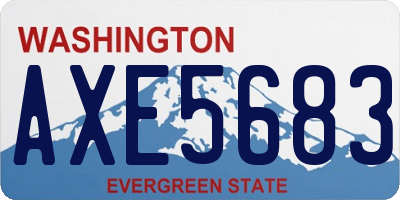WA license plate AXE5683