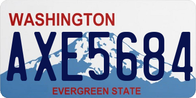 WA license plate AXE5684