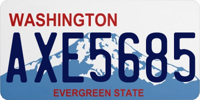 WA license plate AXE5685