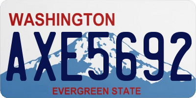 WA license plate AXE5692