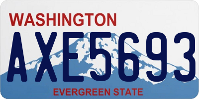 WA license plate AXE5693