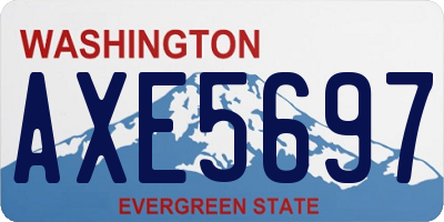 WA license plate AXE5697