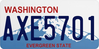 WA license plate AXE5701
