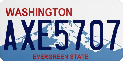 WA license plate AXE5707