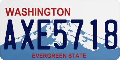 WA license plate AXE5718