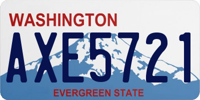 WA license plate AXE5721