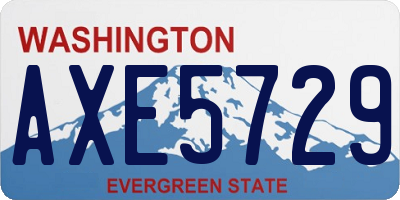 WA license plate AXE5729