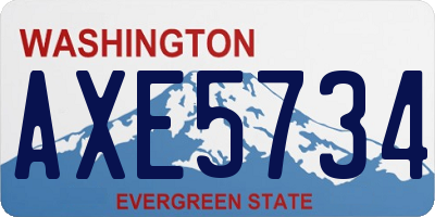 WA license plate AXE5734