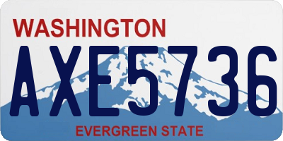 WA license plate AXE5736