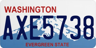WA license plate AXE5738