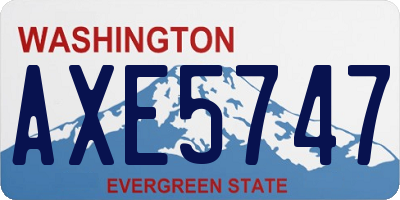 WA license plate AXE5747