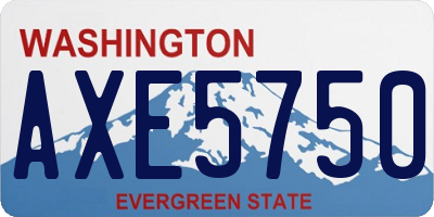 WA license plate AXE5750