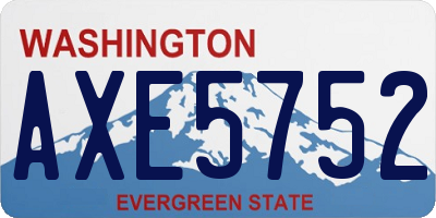 WA license plate AXE5752