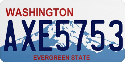 WA license plate AXE5753