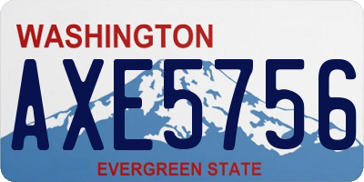 WA license plate AXE5756