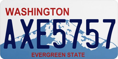 WA license plate AXE5757