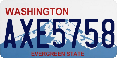 WA license plate AXE5758