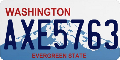 WA license plate AXE5763