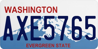 WA license plate AXE5765