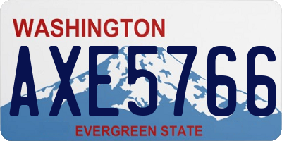 WA license plate AXE5766