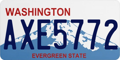 WA license plate AXE5772