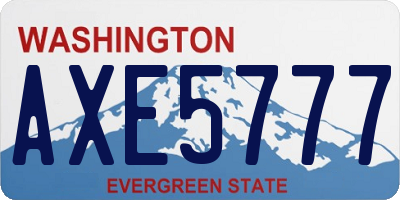 WA license plate AXE5777